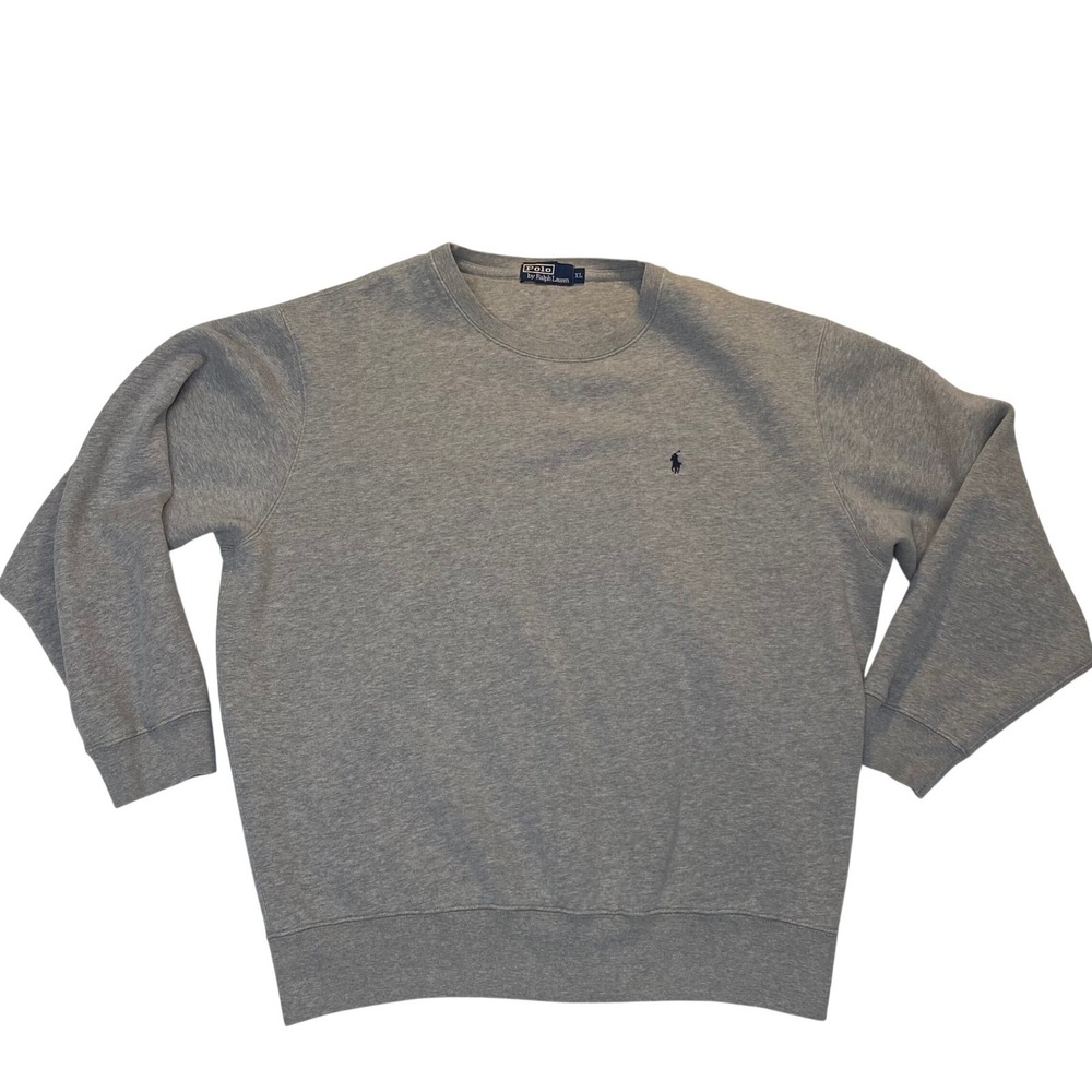 Vintage Polo Ralph Lauren Men's XL Gray Crewneck Sweatshirt Pony Logo